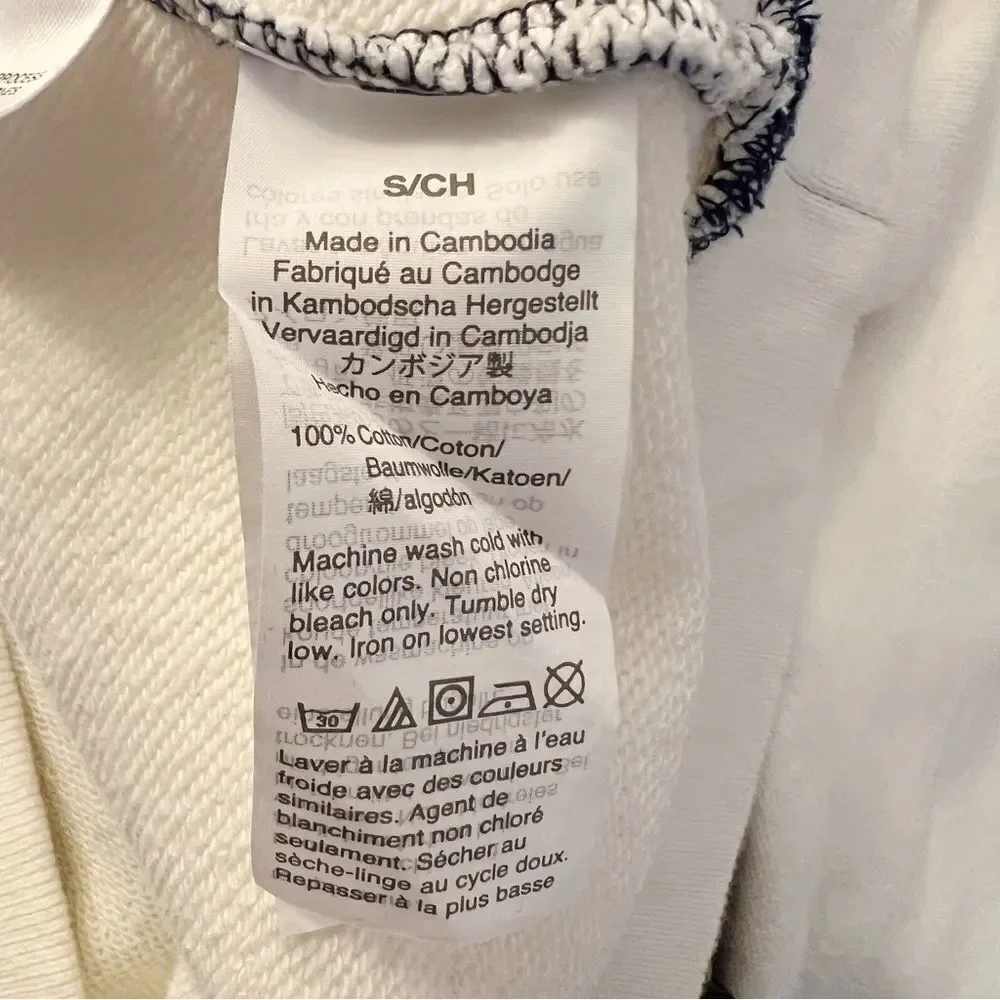 J. Crew Lace-up hoodie in original cotton Terry Sz S Cream